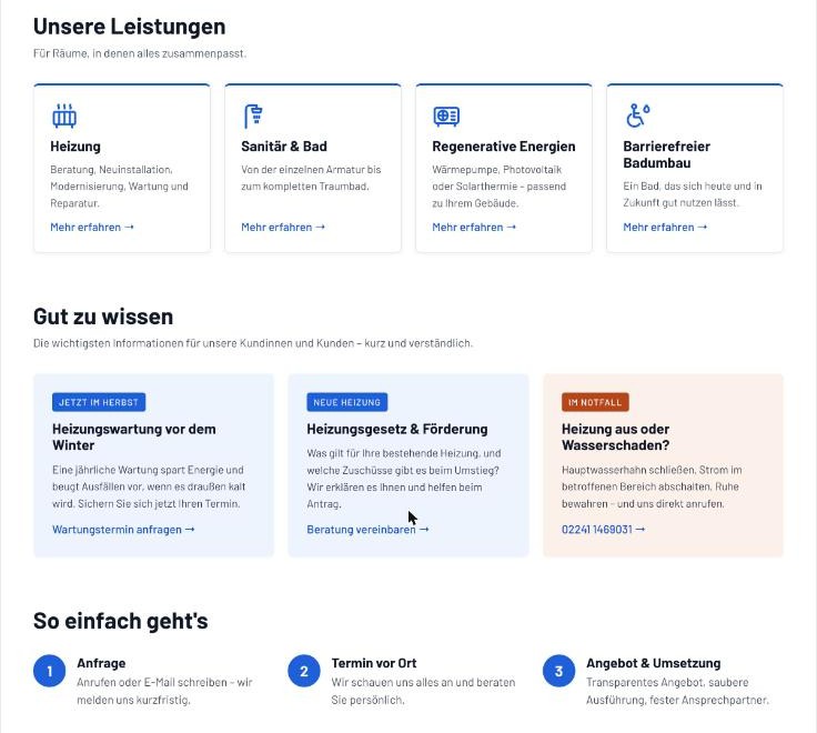Leistungen und Hinweise auf friese-bad.de
