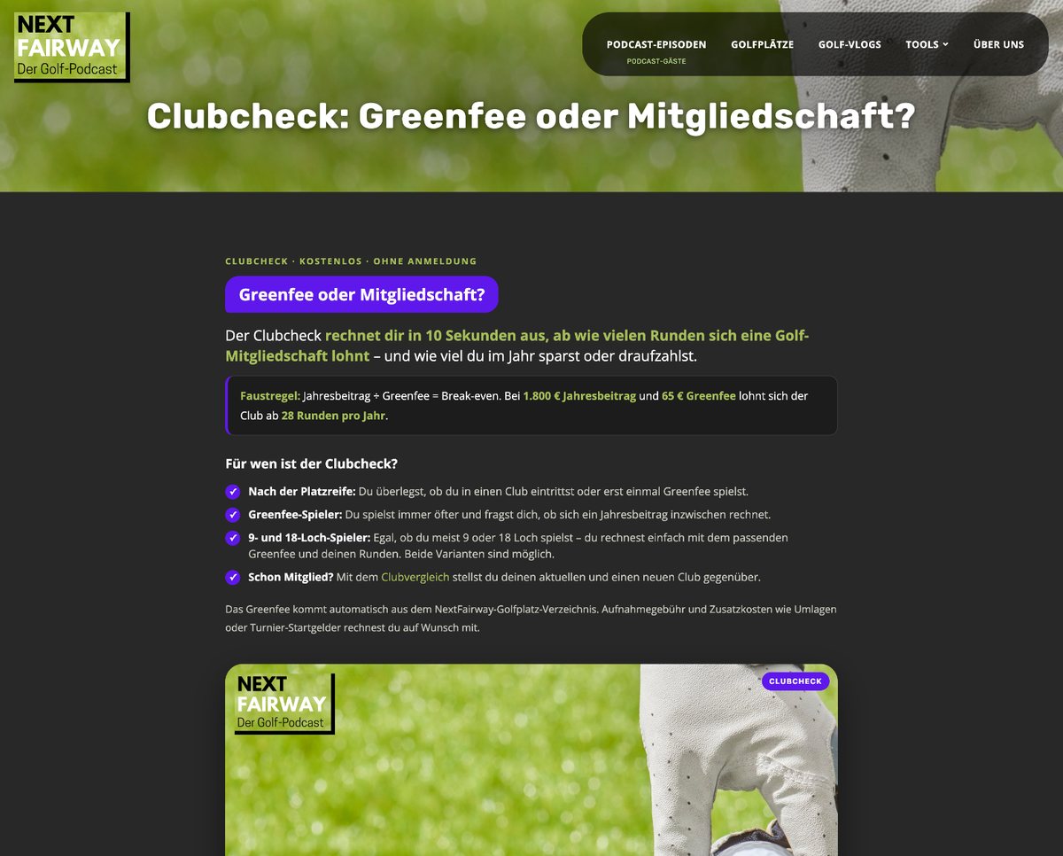 NextFairway Clubcheck