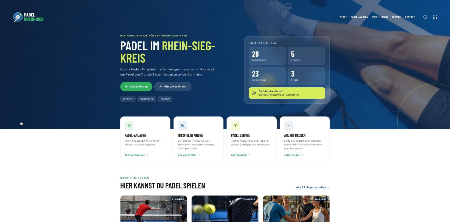 Startseite von padel-rhein-sieg.de